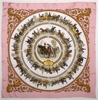 AN HERMES FRENCH DESIGNER SILK SCARF