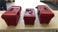 3 plastic tool boxes w/tools