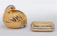 TWO JUDITH LEIBER AUSTRIAN CRYSTAL BOXES