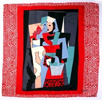 A SILK SCARF AFTER PICASSO'S PAINTING L'ITALIENNE