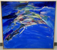 Large Original Peter Beckett  "Blue Pool" 1989