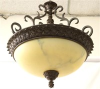 Custom hanging chandelier w dome shade