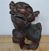 Antique Hand Carved Shi / Foo Dog / Lion 12.5"