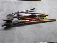 Assorted long handle tools - bolt cutter