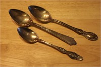 Three Sterling Silver Tea Spoons