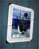 Etched Inlay Glass Art / Loon
