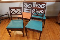 Four Matching Vintage Dining Chairs
