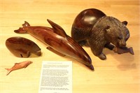 Group of Carved Wooden Animals