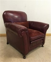 WOW FABULOUS 1940S ENGLISH LEATHER CLUB CHAIR