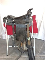 Black leather saddle