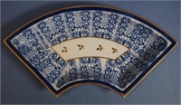 Spode blue & white 'Lily' crescent shaped dish