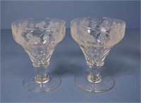Pair 19th century glass rummers