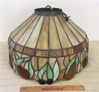 SLAG GLASS HANGING LAMP SHADE - SEE ADDITIONAL PIC