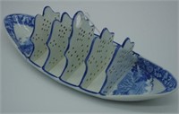 Spode blue & white pearlware toast rack