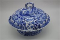 Spode 'Lange Lijsen' pattern lidded serving bowl