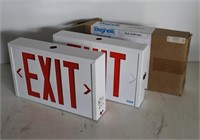 Lot of 3, Hard-Wired Emergency Exit Signs