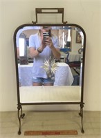 VINTAGE MIRROR WITH BRASS STAND - FIRE SCREEN