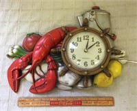 COOL VINTAGE LOBSTER ELECTRIC CLOCK