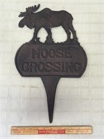 CAST MOOSE CROSSING SIGN