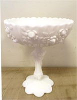 BEAUTIFUL MILK GLASS COMPOTE