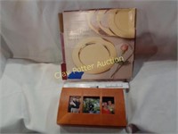 Set of Brass Platters & Wood Box