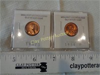 2 Brilliant Uncirculated Wheat Cents