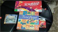 Lot Of Games Scrabble Uno, Trivia Persuit
