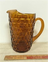 VINTAGE GLASS ICE WATER PITCHER