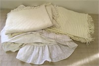 WHITE AND BEIGE LINENS/ BLANKETS