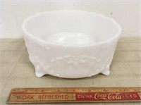 FOOTED MILK GLASS BOWL
