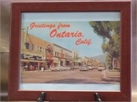 Large Format Ontario California Post Card in Frame