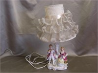 German Figurine Lamp w/ Shade