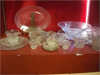Swirl Glass Cups, Saucers, & Serving Pieces