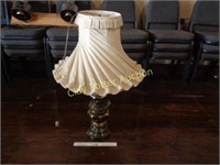 Very Heavy Brass Lamp with Shade