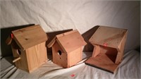 3 Wood Bird Houses