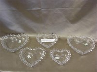 "Candlewick" Glass Heart-Shaped Dishes