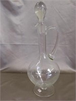 16" Engraved Glass Decanter w/Stopper