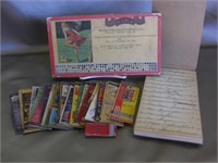 Vintage Punch-out Prize Board, Old Match Books etc