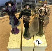 VICTORIAN TASSEL DOLLS - SET OF 3