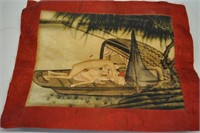 Antique Erotic Asian Nude Couple Painting