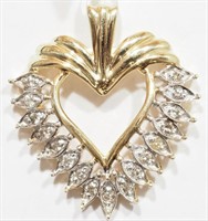 45-NT11 10K Gold 17 Diamond Heart Pendant