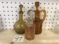 3 PC. CRUET & BOTTLE LOT