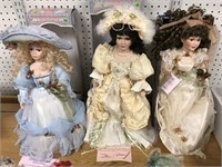 3 - VICTORIAN PORCELAIN COLLECTOR DOLLS