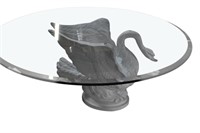 #1 Swan Round Glass Table & Chairs 60"