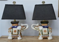Pair Vtg Elephant Table Lamps