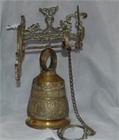 Vtg Solid Brass Wall Mount  Monestary Bell