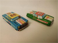 2  Vintage Japanese tin lithograph toy cars