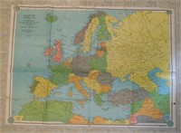 Large vintage 1944 Cleartype General Map of Europe