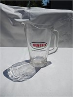 Vintage glass GENESEE Beer pitcher