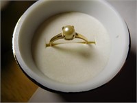 10kt yellow gold cultured pearl ring